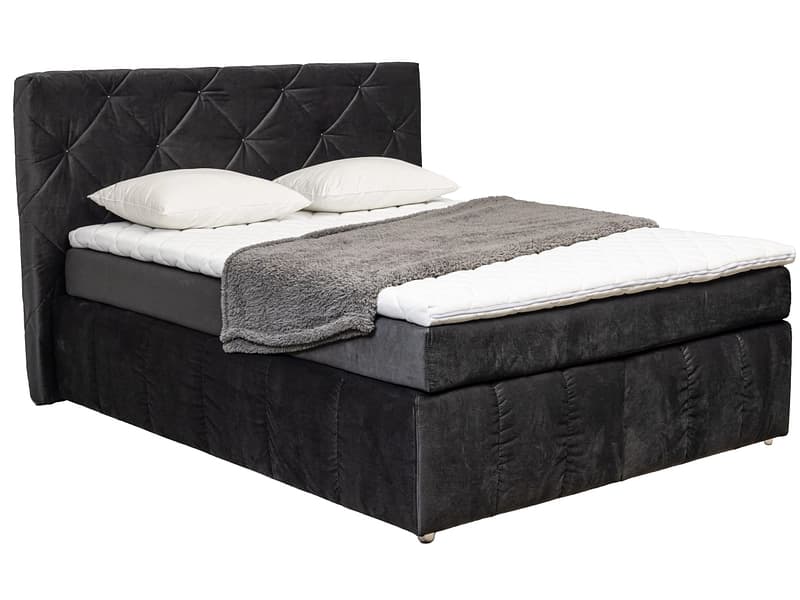 Boxspringbett MEEMO grau 160x200cm halbfest