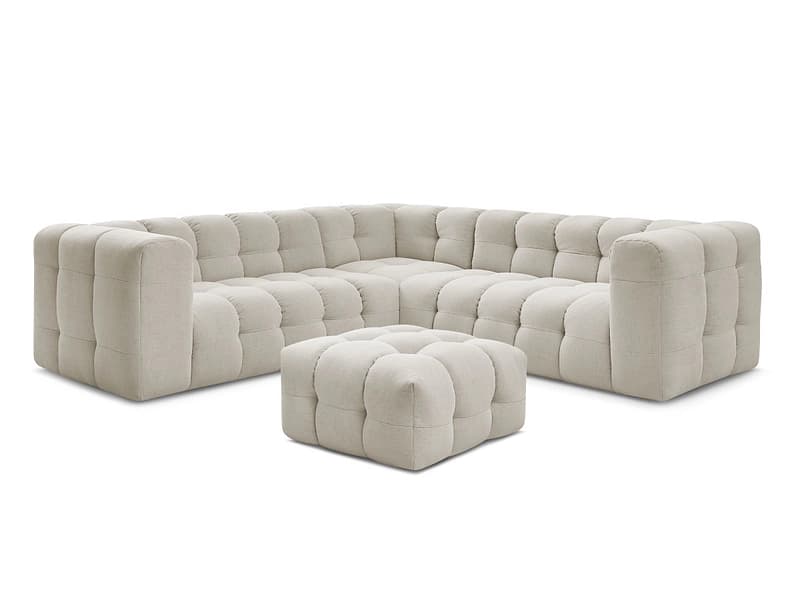 Ecksofa mit Hocker BOBOCHIC CLOUD Stoff beige