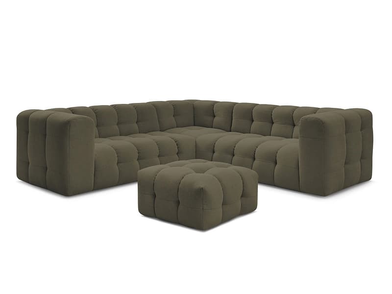 Ecksofa mit Hocker BOBOCHIC CLOUD Stoff grün