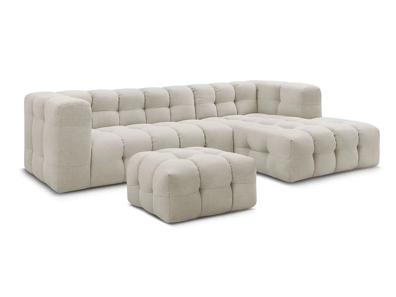 Ecksofa mit Hocker BOBOCHIC CLOUD Stoff beige