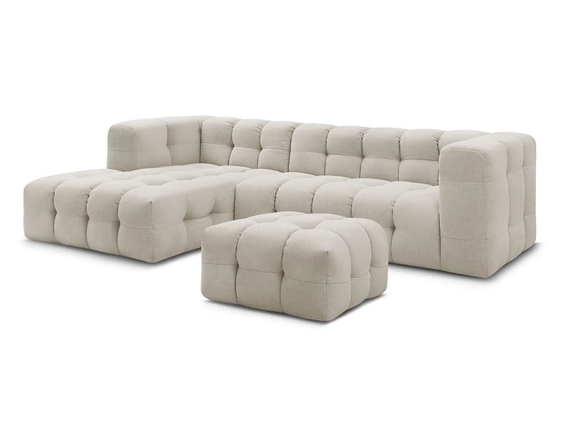 Ecksofa mit Hocker BOBOCHIC CLOUD Stoff beige