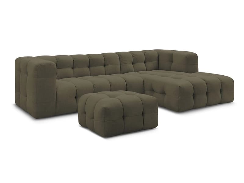 Ecksofa mit Hocker BOBOCHIC CLOUD Stoff grün