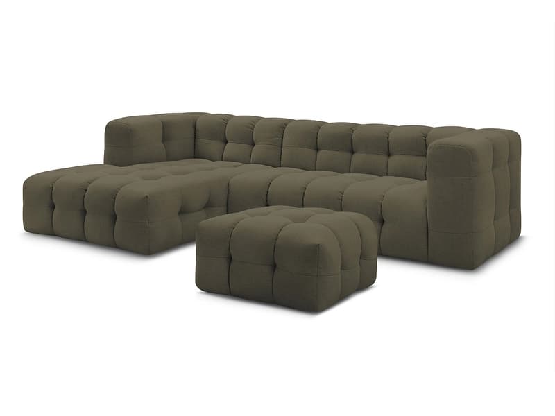 Ecksofa mit Hocker BOBOCHIC CLOUD Stoff grün