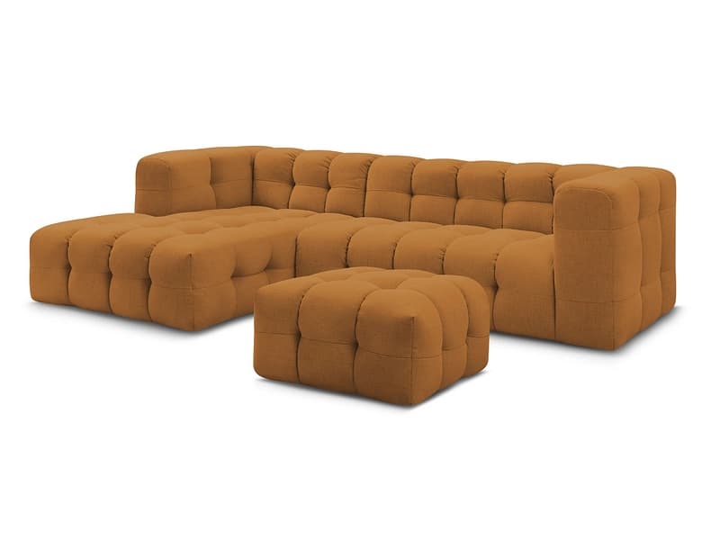 Ecksofa mit Hocker BOBOCHIC CLOUD Stoff gelb