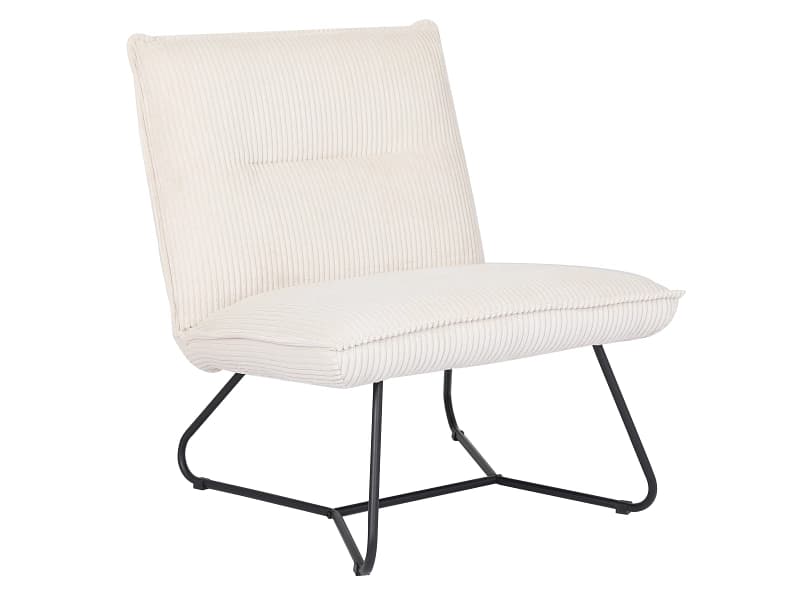 Sessel MILA Cord-Stoff cremefarben