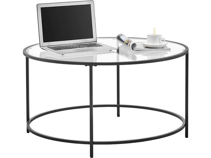 SONGMICS Couchtish CRYSTAL 84x84x45.5cm schwarz
