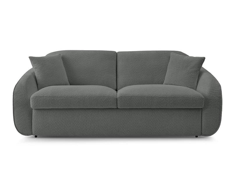 3er Sofa BOBOCHIC CEZANNE Boucle-Stoff dunkelgrau