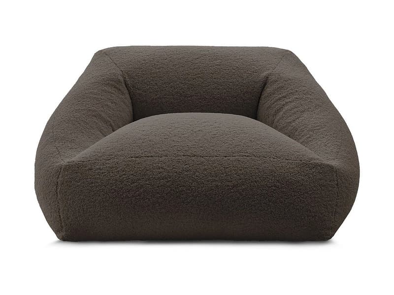 Hocker BOBOCHIC LILIBET 125x125x77cm boucle-stoff rotbraun