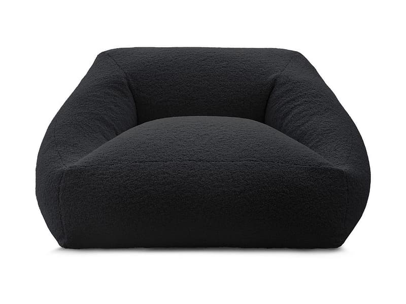 Hocker BOBOCHIC LILIBET 125x125x77cm boucle-stoff schwarz