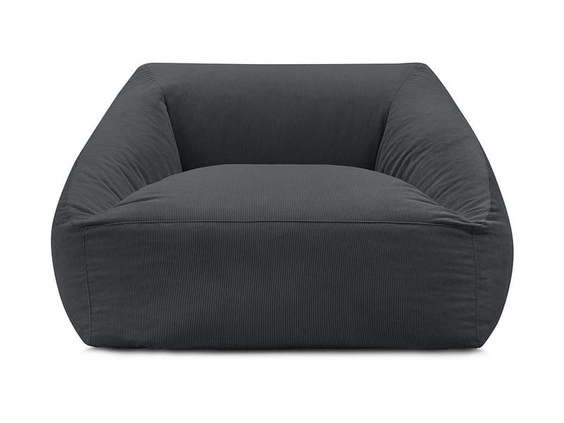 Hocker BOBOCHIC LILIBET 125x125x77cm cord-stoff dunkelgrau