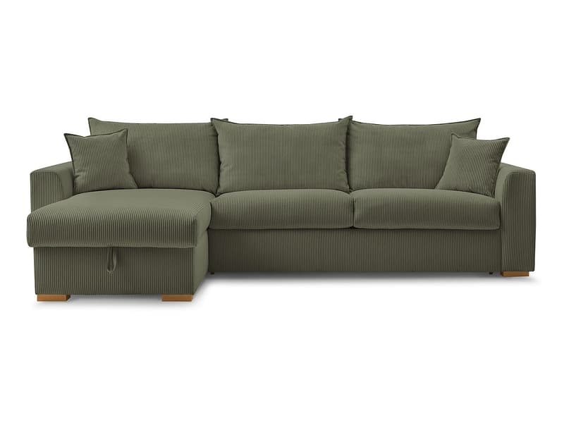 Ecksofa BOBOCHIC AUGUSTIN Cord-Stoff grün