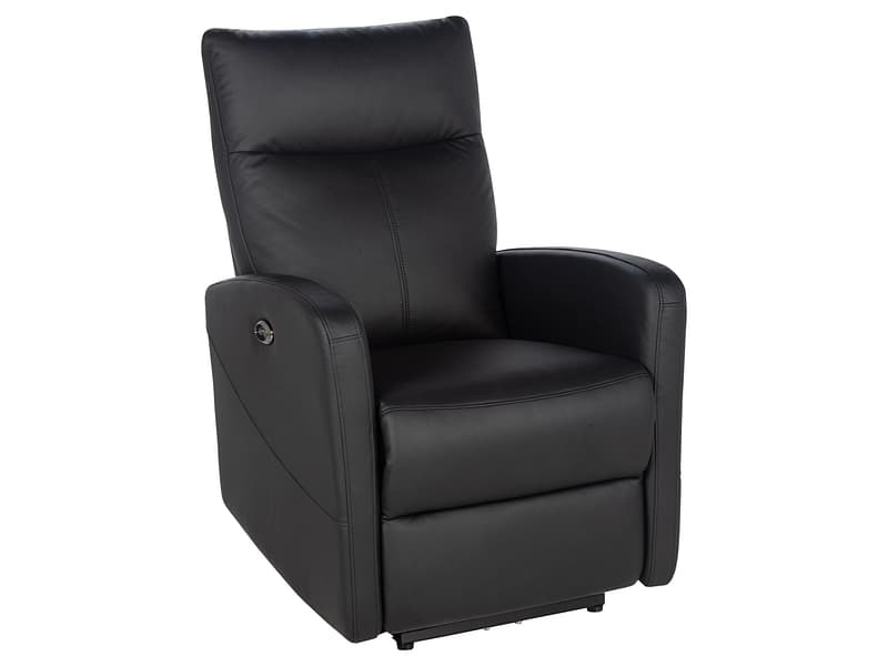 Relaxsessel BERGA Echtleder schwarz