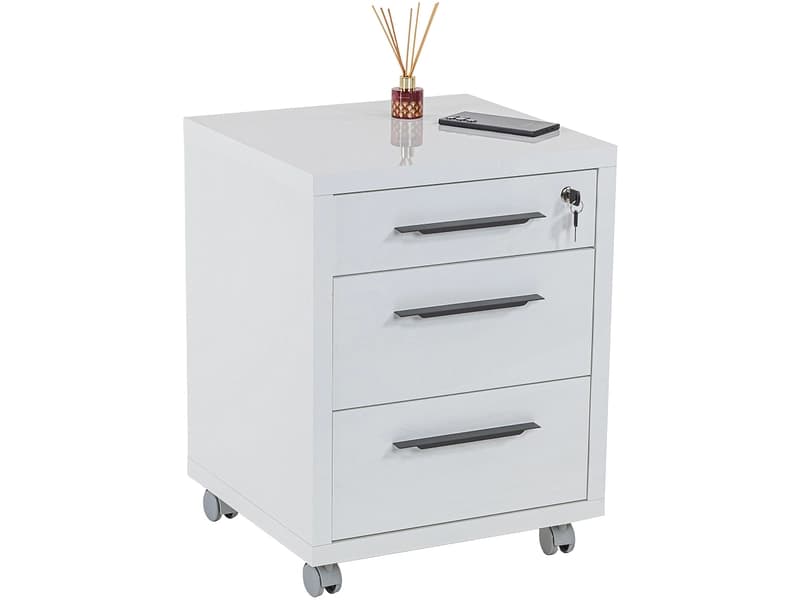 Schubladenelement RIVA 3 Schubladen weiss glänzend