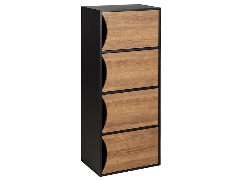 Bibliothek KIKI 29x42x106cm 4 Fächer 4 Tablare nussbaum