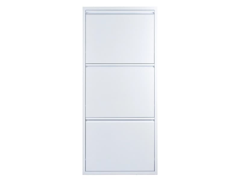 Schuhmöbel ALU 6 Paar Schuhe 3 Klappen weiss