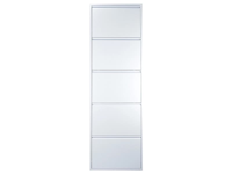Schuhmöbel ALU 10 Paar Schuhe 5 Klappen weiss