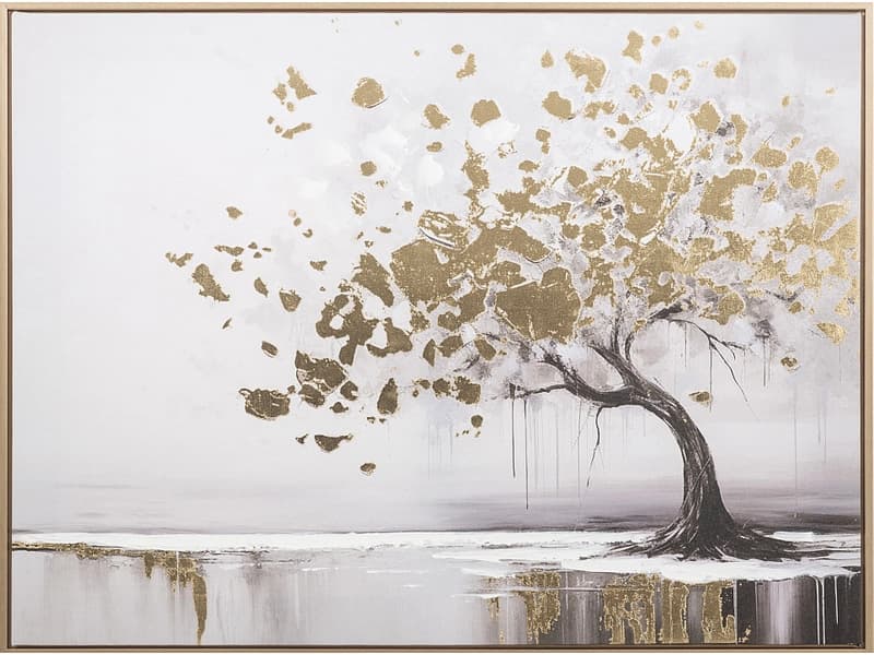 Bedruckte und handbemalte Leinwand ABRIANNA mehrfarbig 60x80x3cm