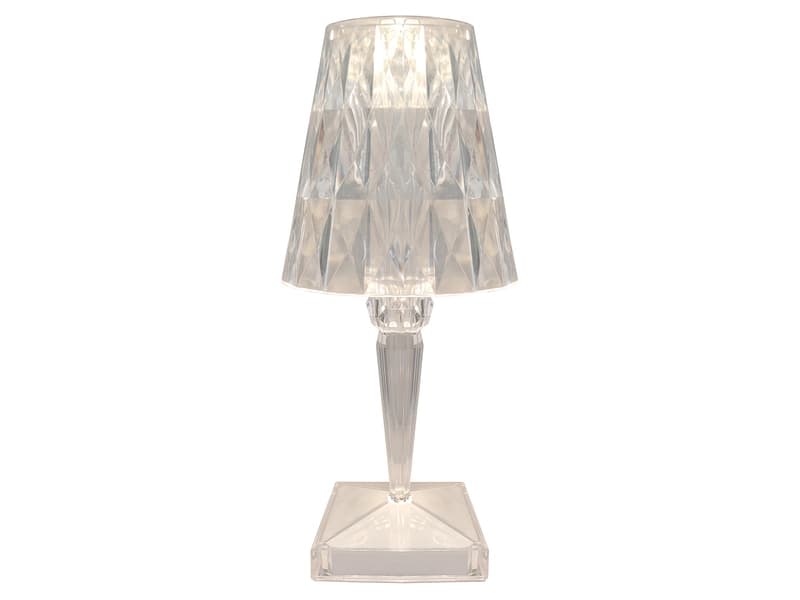 USB-aufladbare Lampe TIFFANY 26.5cm durchsichtig