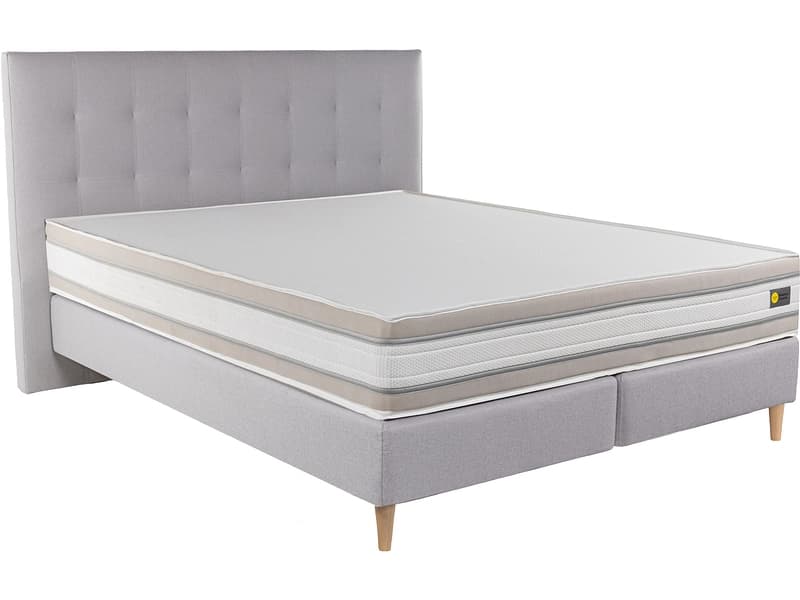 Boxspringbett RELAX BY BICO CHARLOTTE hellgrau 140x200cm fest