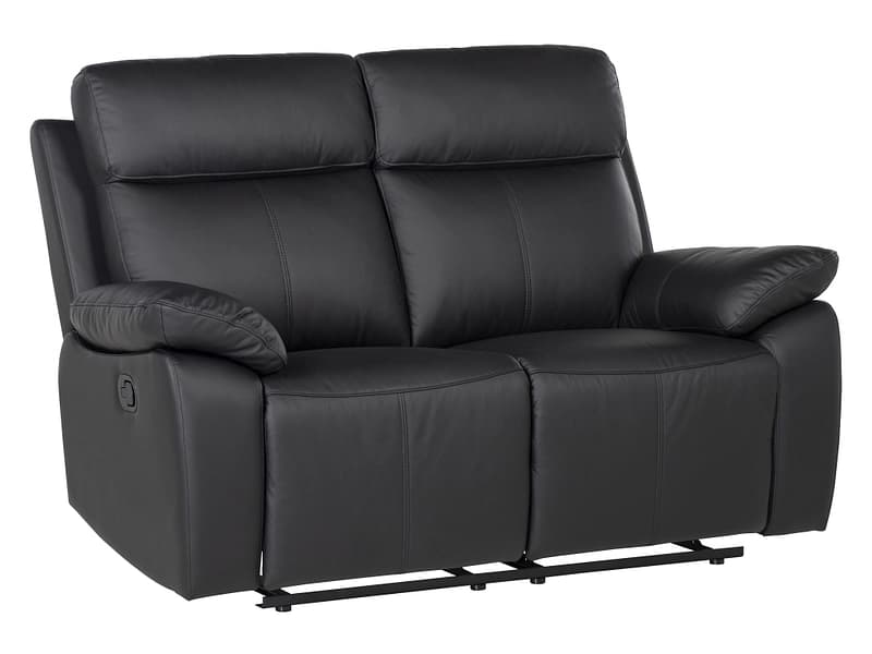 2er Sofa BOSCARI Echtleder schwarz
