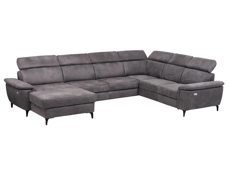 Ecksofa SPILI Stoff grau anthrazit