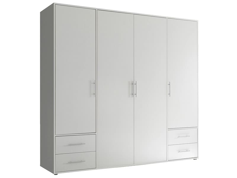 Drehtürenschrank VERMONT weiss 4 Türen 4 Schubladen