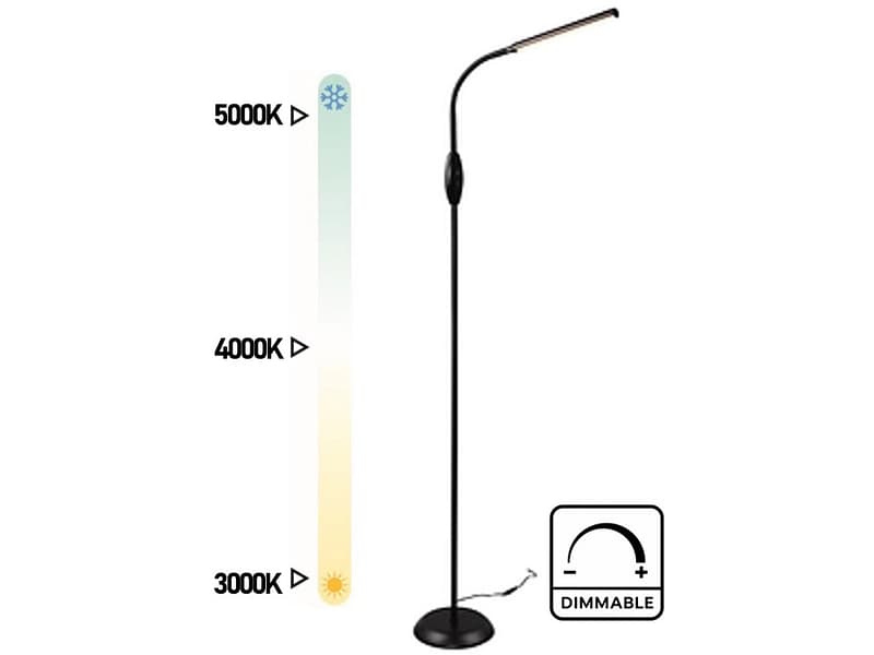 Stehlampe LED TORO variable Intensität 145cm 5W schwarz