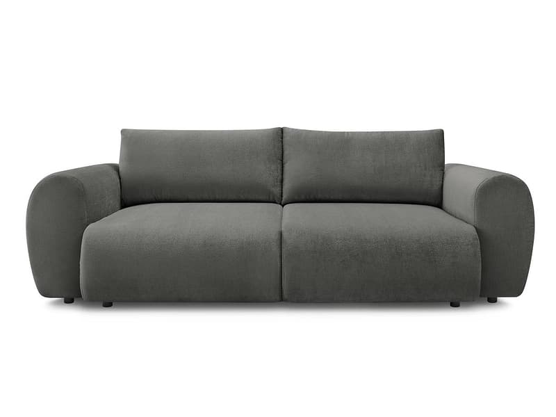3er Sofa BOBOCHIC LUCIEN Stoff dunkelgrau