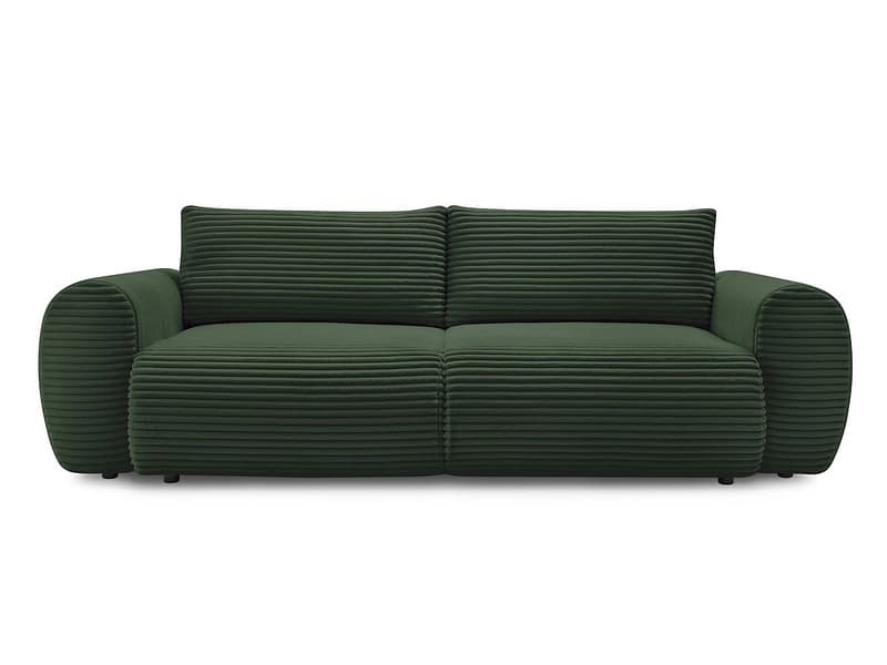 3er Sofa BOBOCHIC LUCIEN Cord-Stoff grün