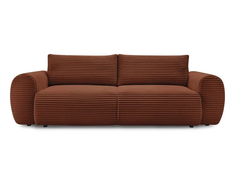 3er Sofa BOBOCHIC LUCIEN Cord-Stoff orange