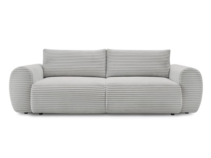 3er Sofa BOBOCHIC LUCIEN Cord-Stoff hellgrau