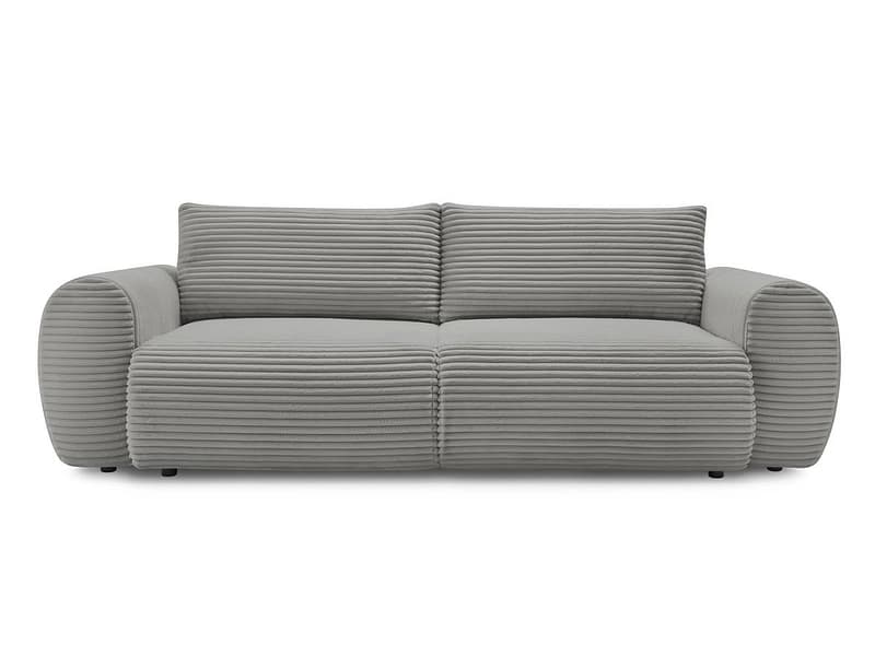 3er Sofa BOBOCHIC LUCIEN Cord-Stoff dunkelgrau