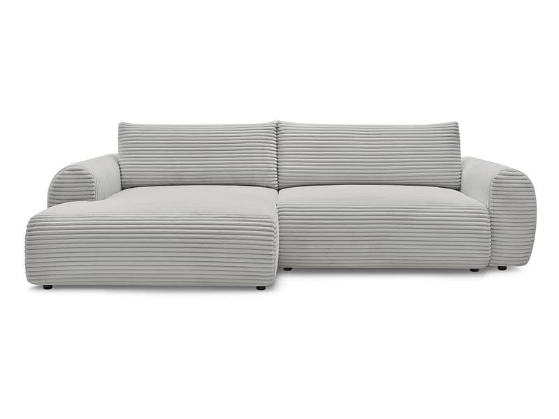 Ecksofa BOBOCHIC LUCIEN Cord-Stoff hellgrau