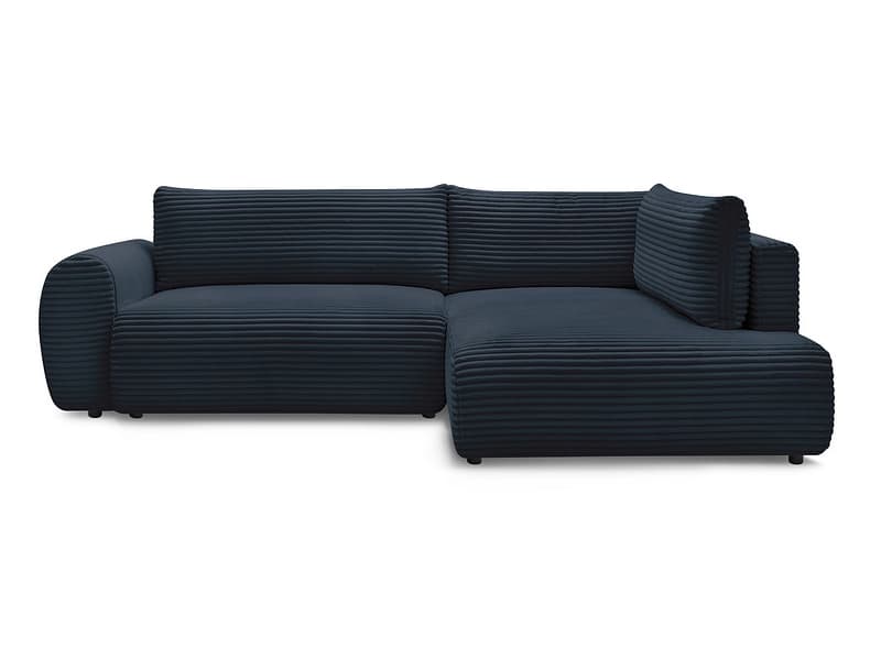 Ecksofa BOBOCHIC LUCIEN Cord-Stoff dunkelblau