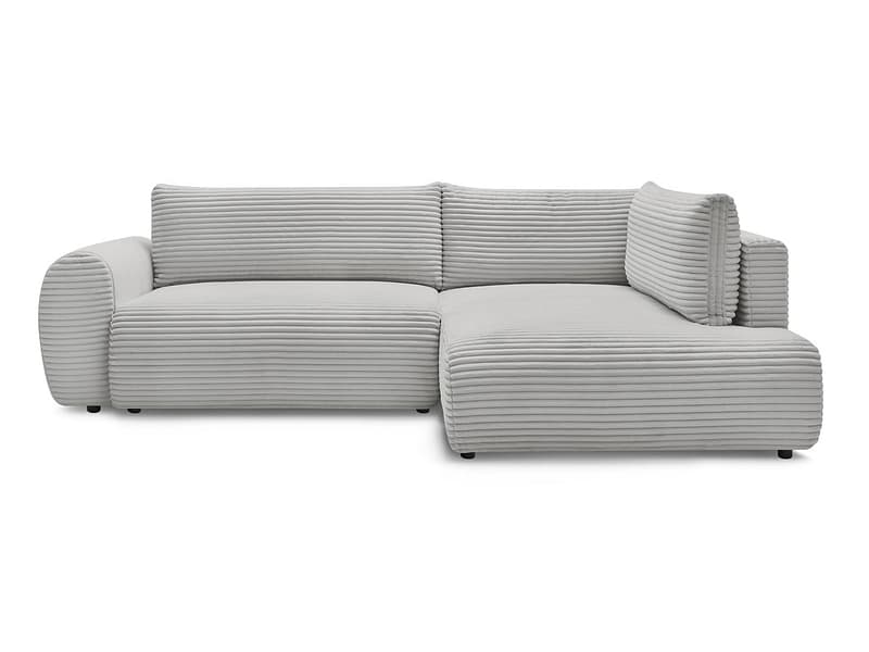 Ecksofa BOBOCHIC LUCIEN Cord-Stoff hellgrau