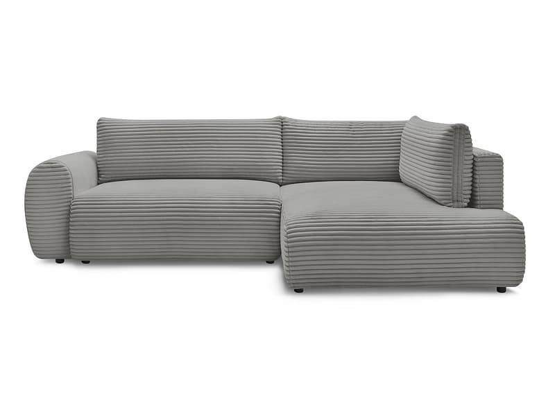 Ecksofa BOBOCHIC LUCIEN Cord-Stoff dunkelgrau