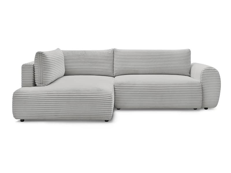 Ecksofa BOBOCHIC LUCIEN Cord-Stoff hellgrau