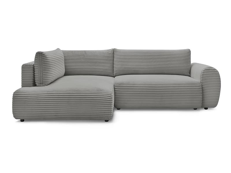 Ecksofa BOBOCHIC LUCIEN Cord-Stoff dunkelgrau