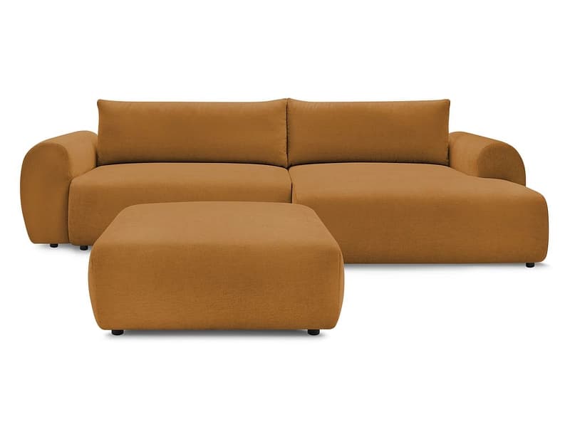 Ecksofa mit Hocker BOBOCHIC LUCIEN Stoff gelb