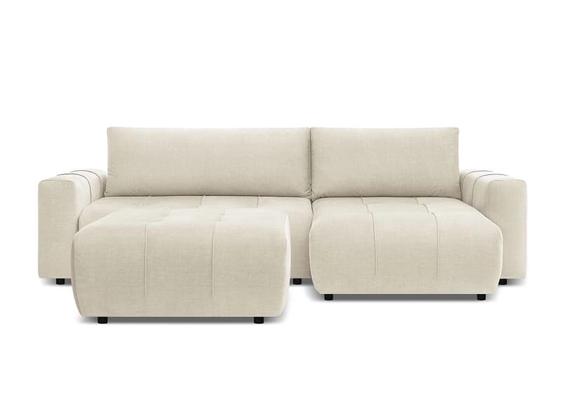 Ecksofa mit Hocker BOBOCHIC ARSENE Samt beige
