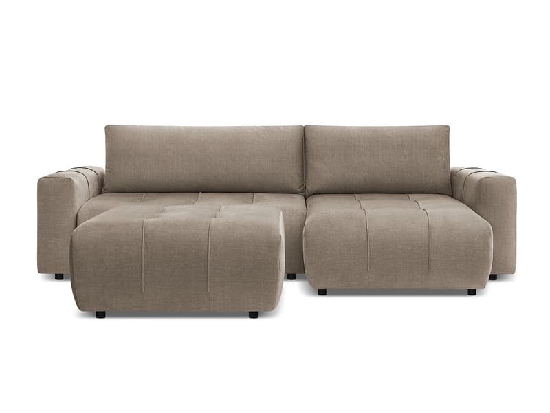 Ecksofa mit Hocker BOBOCHIC ARSENE Samt taupe