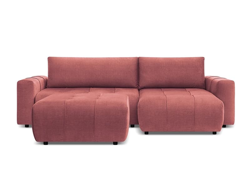 Ecksofa mit Hocker BOBOCHIC ARSENE Samt orange
