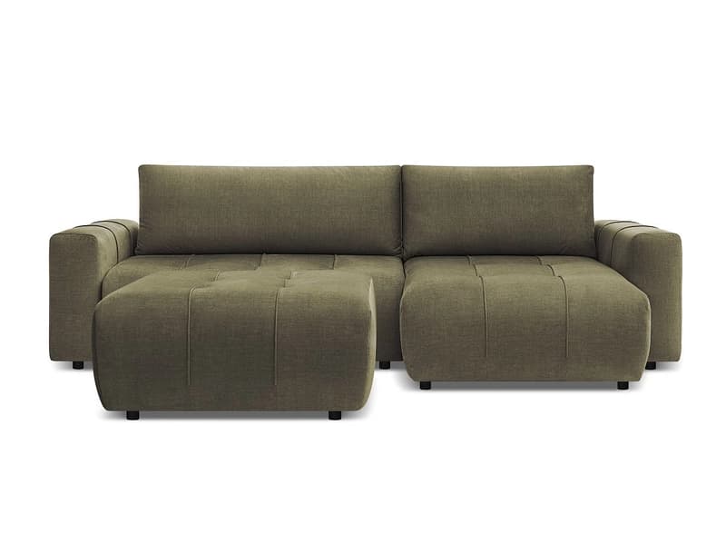 Ecksofa mit Hocker BOBOCHIC ARSENE Samt grün