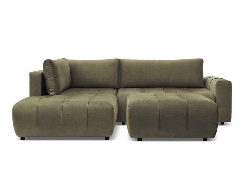 Ecksofa mit Hocker BOBOCHIC ARSENE Samt grün