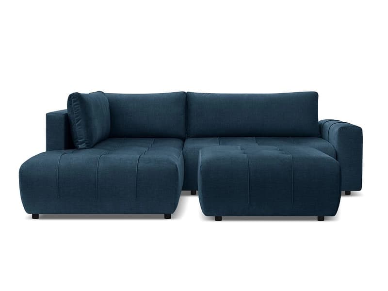 Ecksofa mit Hocker BOBOCHIC ARSENE Samt blau