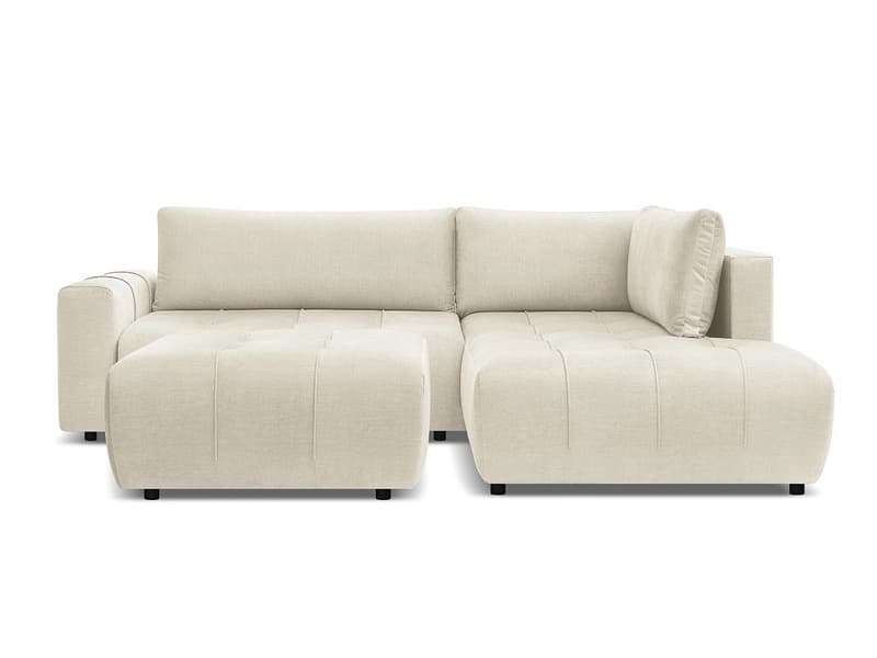 Ecksofa mit Hocker BOBOCHIC ARSENE Samt beige