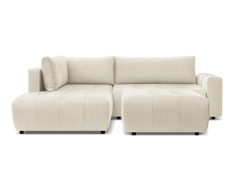 Ecksofa mit Hocker BOBOCHIC ARSENE Samt beige