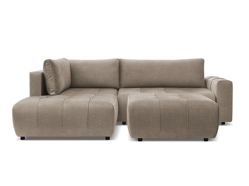 Ecksofa mit Hocker BOBOCHIC ARSENE Samt taupe