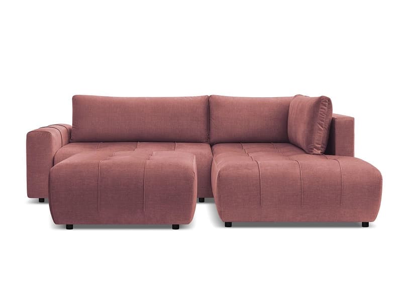 Ecksofa mit Hocker BOBOCHIC ARSENE Samt orange