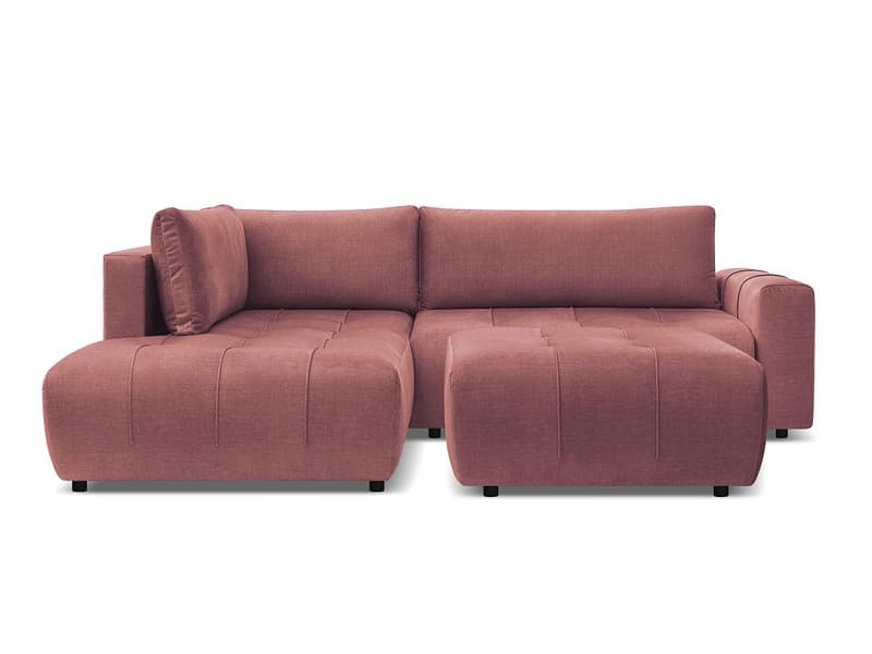 Ecksofa mit Hocker BOBOCHIC ARSENE Samt orange